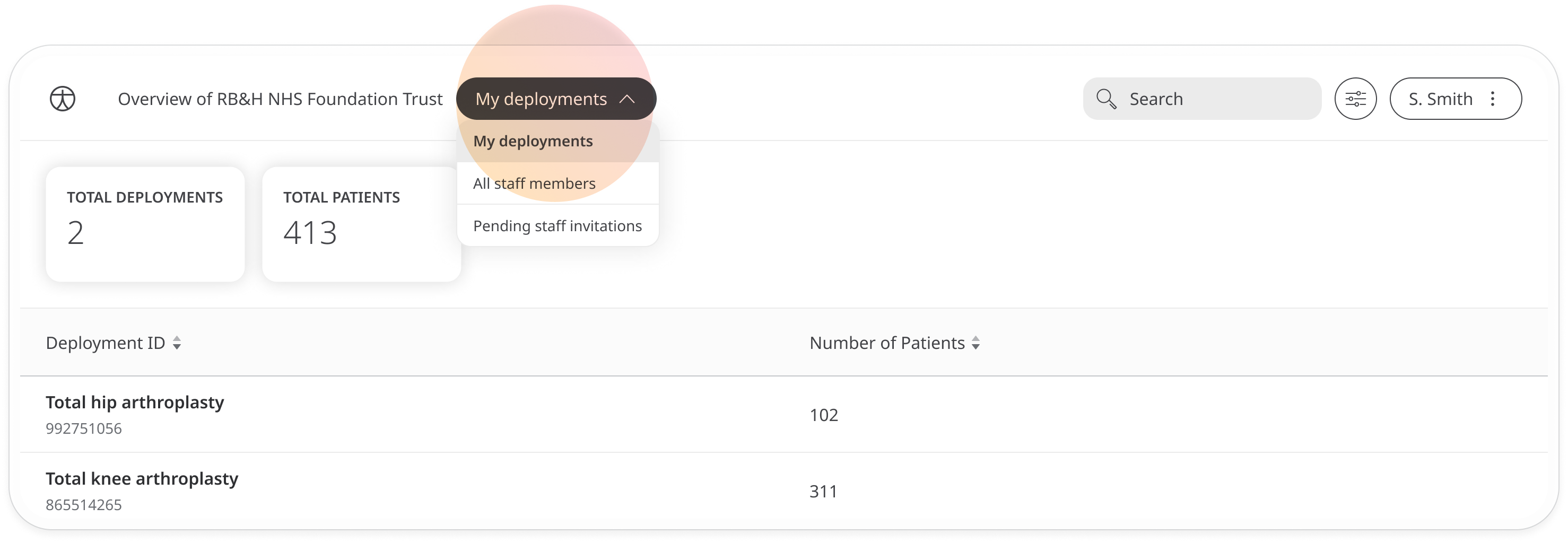 Deployments filters