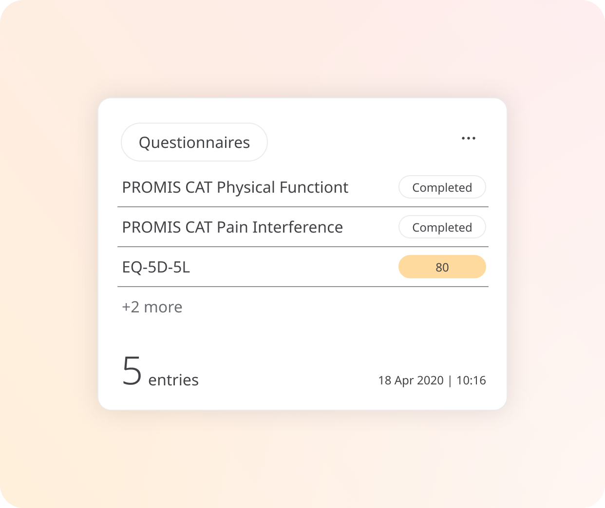 Questionnaires module