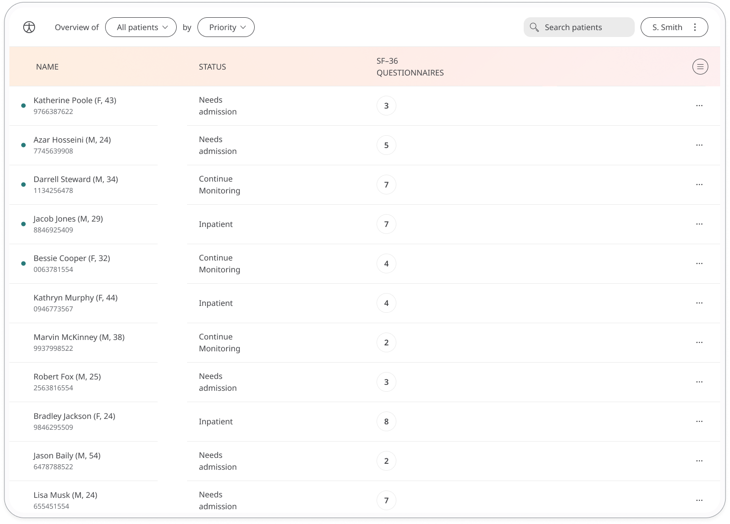 Short Form Health Survey in Huma Portal 