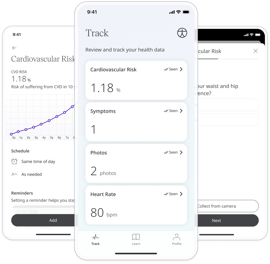 Accessing the CVD score questionnaire in Huma App