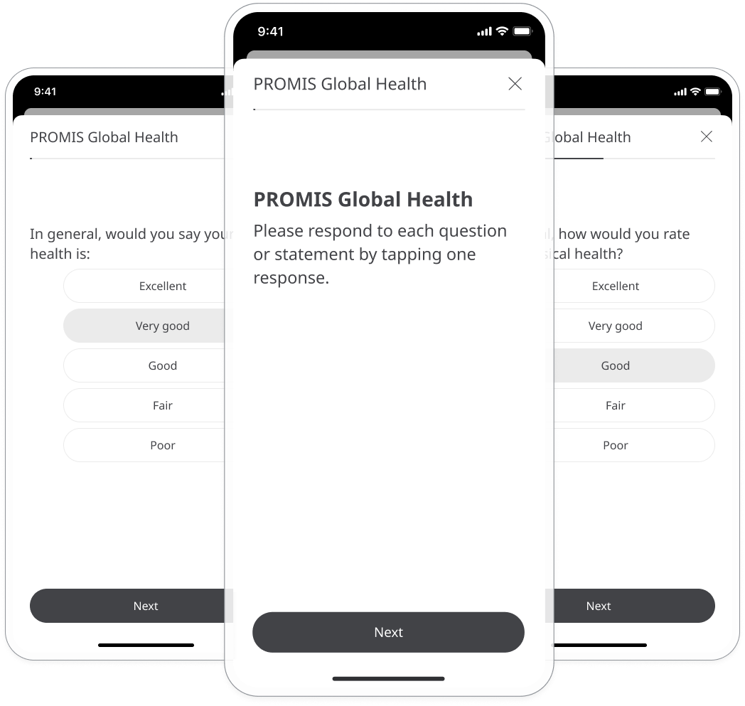 PROMIS Global Health in Huma App