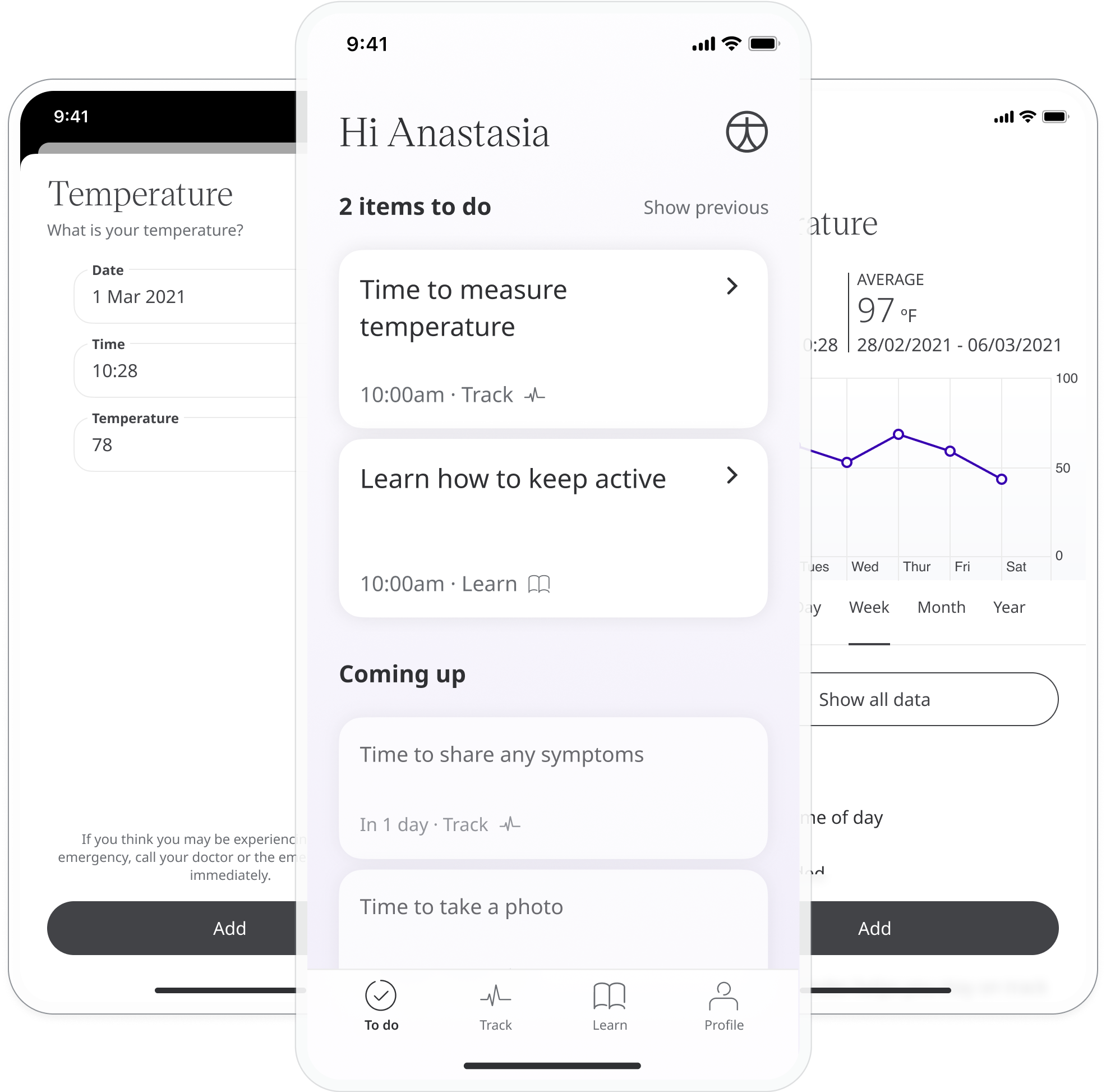 Adding temperature in the Huma App